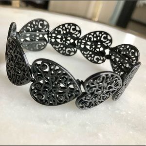 Black Heart Lace Bracelet